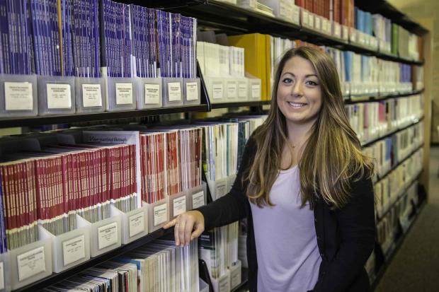 Student in library 